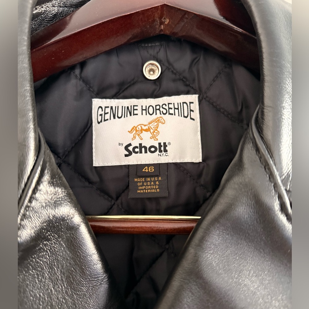 Scott Men's Black Leather Jacket - 618HH - Picture 9 of 12
